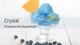 Presentation with ice blue - Audience pleasing slides consisting of blue ice cream in glass backdrop and a light blue colored foreground