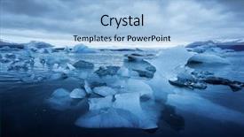  Presentation with iceberg - PPT layouts having blue icebergs in jokulsarlon glacial background and a light blue colored foreground