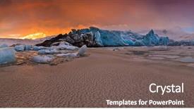  Presentation with lagoon - Slide deck consisting of global cooling - famous fjallsarlon glacier and lagoon background and a gray colored foreground