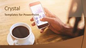  Presentation with white pigeon against the blue - PPT theme featuring blue icons on white background background and a lemonade colored foreground