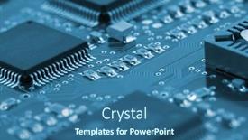  Presentation with circuits - Beautiful presentation featuring blue-image-of-integrated-circuits backdrop and a ocean colored foreground