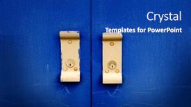  Presentation with industrial - Presentation consisting of blue-industrial-doors-textured-metal background and a ocean colored foreground