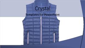  Presentation with blue - Colorful presentation theme enhanced with blue jacket isolate on white backdrop and a ocean colored foreground