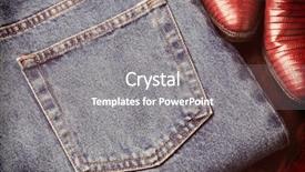  Presentation with cowboy - Audience pleasing presentation theme consisting of blue jeans and cowboy boots backdrop and a gray colored foreground