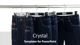  Presentation with trousers - Colorful PPT theme enhanced with blue jeans and trousers hanging backdrop and a wine colored foreground