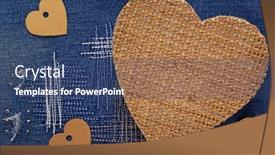  Presentation with jeans blue denim texture - PPT theme with blue-jeans-denim-background-texture background and a ocean colored foreground