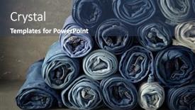  Presentation with jeans - PPT layouts having blue-jeans-denim-heap-background background and a ocean colored foreground