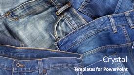 Presentation with jeans denim - PPT theme featuring blue-jeans-denim-heap-background background and a ocean colored foreground