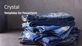  Presentation with jeans denim - Slide set consisting of blue-jeans-denim-stack background and a gray colored foreground