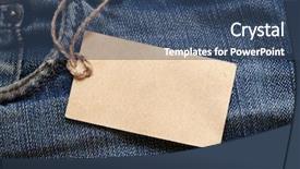  Presentation with jeans - Theme featuring blue jeans detail with blank background and a ocean colored foreground