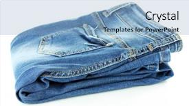 Presentation with jeans - Audience pleasing PPT layouts consisting of blue jeans isolated on white backdrop and a light blue colored foreground