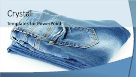  Presentation with of blue jeans denim - Presentation enhanced with blue jeans isolated on white background and a light blue colored foreground