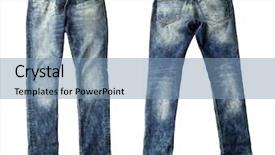  Presentation with jeans - Audience pleasing slide set consisting of blue jeans isolated on white backdrop and a seafoam green colored foreground