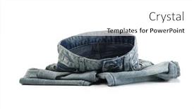  Presentation with of blue jeans denim - Amazing presentation design having blue-jeans-on-the-floor backdrop and a white colored foreground