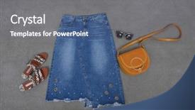  Presentation with leather shoes - Cool new presentation with blue jeans skirt with shoes backdrop and a gray colored foreground