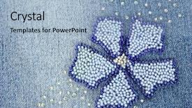  Presentation with of blue jeans denim - Slides consisting of blue jeans with flower closeup background and a  colored foreground
