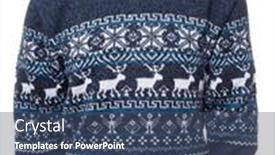  Presentation with ugly christmas sweater - PPT theme consisting of blue-knitted-christmas-turtleneck-sweater background and a ocean colored foreground