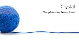  Presentation with knitting - Presentation with circles rows - blue knitting yarn clew isolated background and a white colored foreground