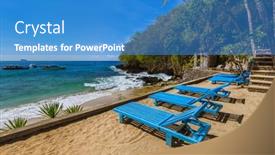  Presentation with lagoon - Beautiful PPT layouts featuring blue-lagoon-beach-bali-island backdrop and a teal colored foreground