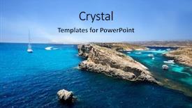  Presentation with malta - Cool new presentation theme with blue lagoon in comino malta backdrop and a light blue colored foreground