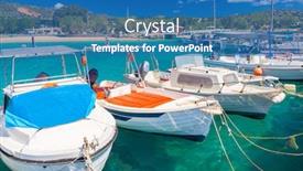  Presentation with fishing boats - PPT theme enhanced with blue-lagoon-of-marathi-bay background and a teal colored foreground