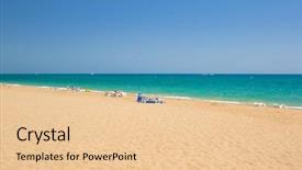  Presentation with lagoon - Colorful presentation design enhanced with blue lagoon of the beach backdrop and a lemonade colored foreground
