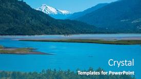  Presentation with chile patagonia - PPT theme having blue-lake-and-mountains background and a teal colored foreground