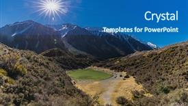  Presentation with new zealand - Theme enhanced with blue lakes and the mountains background and a ocean colored foreground