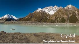  Presentation with blue ridge mountains - Slide deck featuring blue lakes and the mountains background and a violet colored foreground