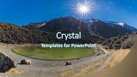  Presentation with new zealand - Slide set enhanced with blue lakes and the mountains background and a ocean colored foreground