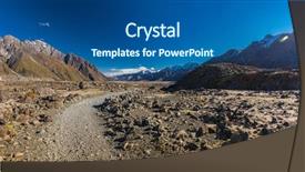  Presentation with glacier - Presentation design with blue lakes and the mountains background and a ocean colored foreground