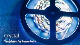  Presentation with led strip - Colorful presentation enhanced with blue-led-light-strip-roll backdrop and a ocean colored foreground