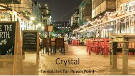  Presentation with busy street - Presentation having blue light church - busy street of tbilisi late background and a gold colored foreground