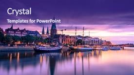  Presentation with old west cowboy - Slide deck having blue light church - morning skyline of bremen old background and a violet colored foreground