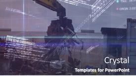  Presentation with global economy - Presentation theme having blue-light-trails-and-data background and a dark gray colored foreground