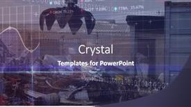  Presentation with global economy - Slide deck featuring blue-light-trails-and-data background and a violet colored foreground