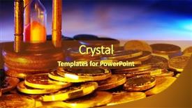  Presentation with blue gold - PPT theme consisting of blue lighting time is money background and a tawny brown colored foreground