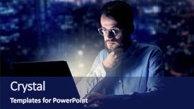  Presentation with blue night - Amazing presentation theme having blue lights in the background backdrop and a navy blue colored foreground