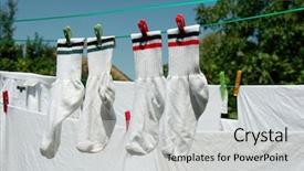  Presentation with drying up cloth - Theme consisting of blue lines white - drying clothes background and a  colored foreground