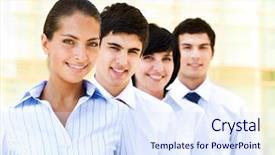  Presentation with blue line - PPT theme with blue lines white - portrait of attractive leader background and a  colored foreground