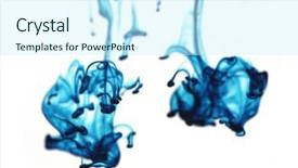  Presentation with water pollution dyes - PPT theme consisting of blue liquid in water making background and a cool aqua colored foreground