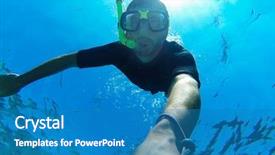  Presentation with under the sea and earth - Cool new presentation with blue lungs - freediving self-portrait of a male backdrop and a  colored foreground