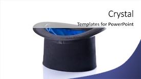  Presentation with top hat - Presentation theme consisting of blue magician top hat background and a white colored foreground