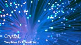  Presentation with optical fibres - Theme having blue map - optical fibres dinamic flying background and a cobalt blue colored foreground