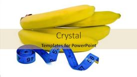  Presentation with tape measure - Presentation theme featuring blue-measure-tape-with-bananas background and a gold colored foreground