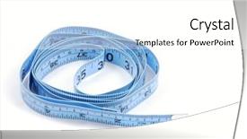  Presentation with blue and white tie dye swirl - Slide deck featuring blue measuring tape background and a  colored foreground