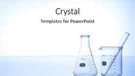  Presentation with glassware - Beautiful presentation theme featuring blue medical - research laboratory glassware backdrop and a white colored foreground