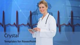  Presentation with medical heart - Beautiful slide deck featuring blue medical background with heart backdrop and a light blue colored foreground