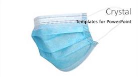  Presentation with medical face mask - Presentation design enhanced with blue-medical-face-mask-isolated background and a  colored foreground