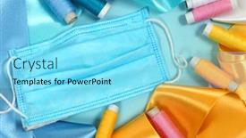  Presentation with yellow medical - Slide deck consisting of blue-medical-mask-and-threads background and a arctic colored foreground